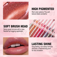 LANGMANNI 10 Colors High Shine Lipgloss Set,Long Lasting Diamond Gliter Shimmer Liquid Lipstick Set,Hydrating,Moisturizing Lip Gloss Kit Gift Makeup For Girls (SET A)