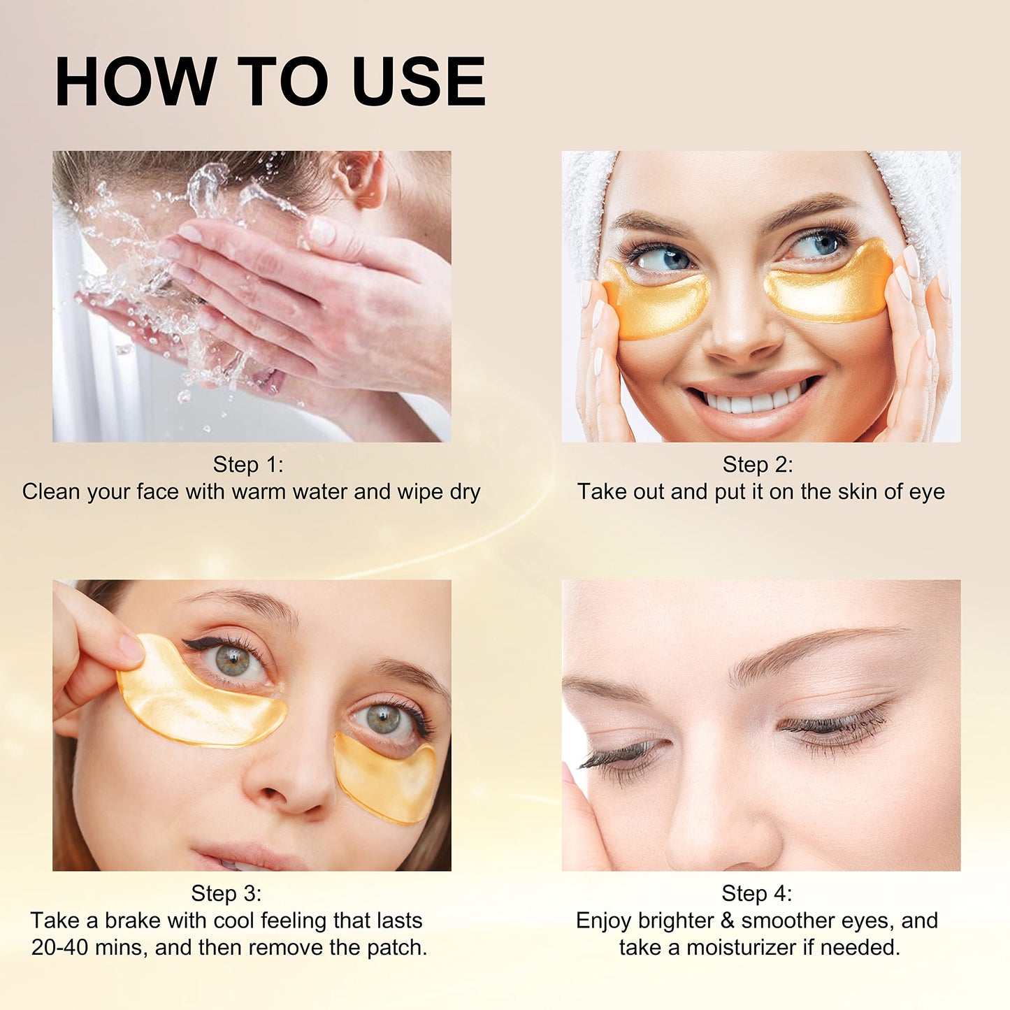 Vinimay Under Eye Masks 25 Pairs, Collagen Eye Mask, Eye Patches Skincare, Eye Treatment for Anti Aging, Anti Wrinkle, Moisturizing & Reducing Fine Lines, Dark Circles and Puffy Eyes for Women, Men