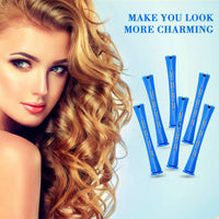 WILLBOND 36 Pieces Cold Wave Rod Hair Perm Rods Hair Rollers Perming Rods Curlers with Steel Rat Tail Comb for Hairdressing Styling (Blue, 0.35 Inch)