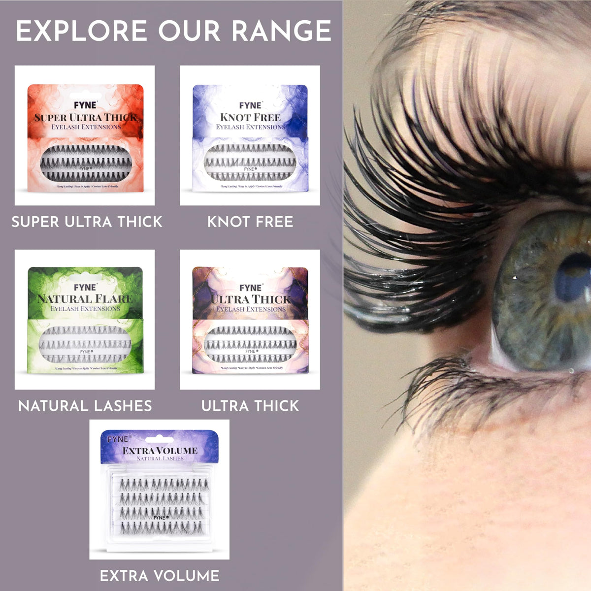 FYNE Super Ultra Thick Individual Eyelashes - 60 Short Invidivdual Eyelash Clusters, 8mm Ultra Thick Natural Lashes - Volume Cluster Lashes - Durable False Eyelash Extensions - 1 Pack of Lashes
