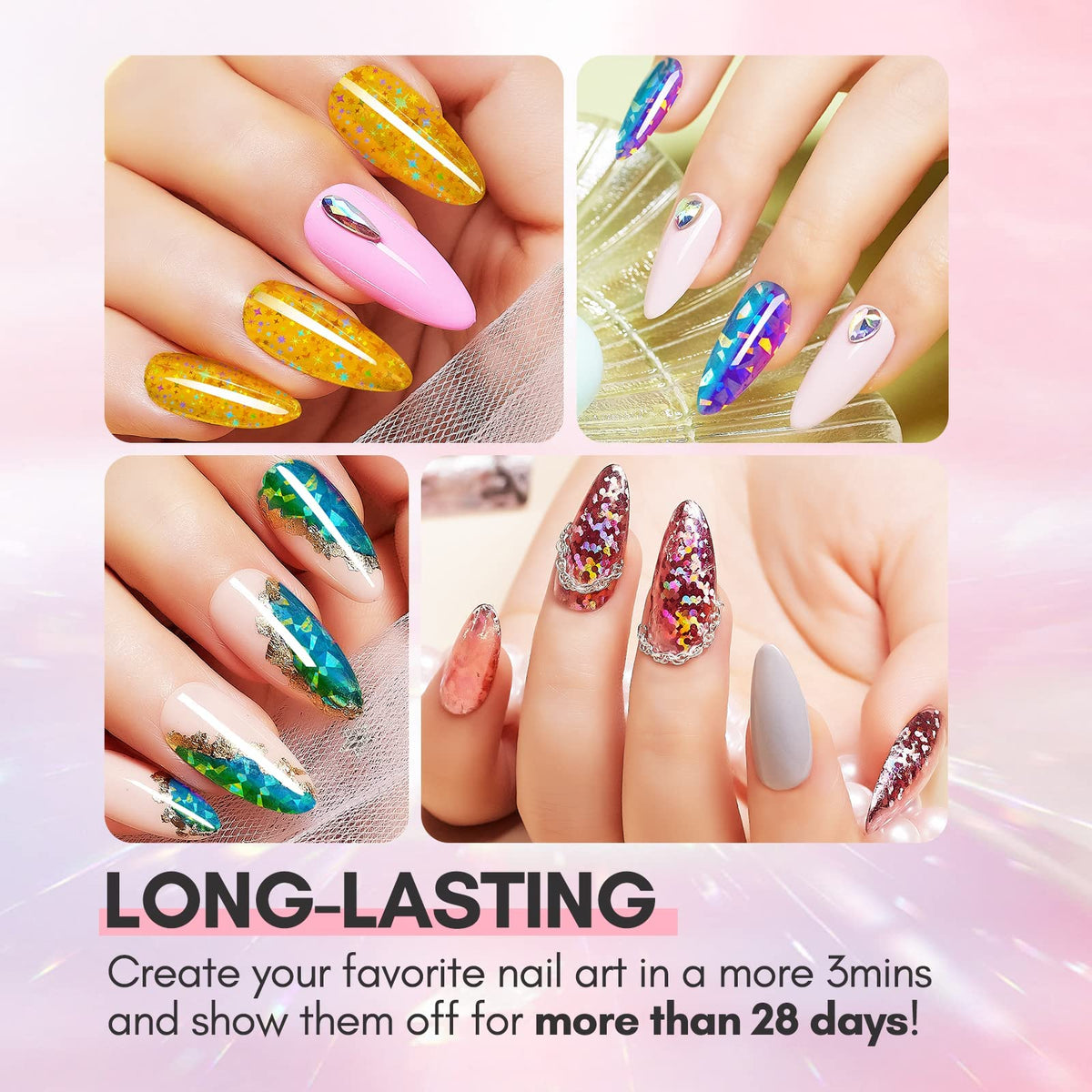 Makartt 15ML Nail Foil Glue Gel for Foil Stickers Nail Transfer Tips Manicure Art DIY UV LED Lamp Required Soak Off Nail Transfer Gel Foil Nail Glue