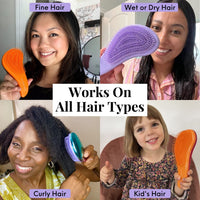 Detangle Hair Brush for Curly Hair, Straight, Dry & Wet Hair - Detangling Hair Brush for Thick Hair & Fine - Curly Hair Brush for Kids, Women, & Toddlers - Vegan Detangler Hair Brush by Lily England