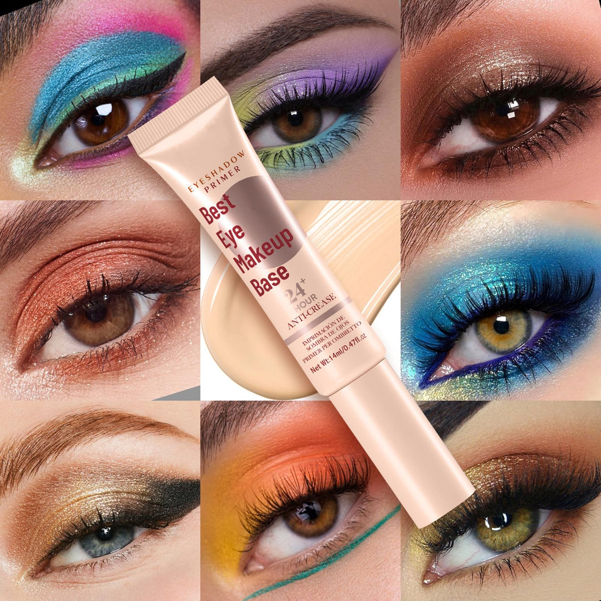 HAORQEE Under Eye Brightener, Eye Concealer for Dark Circles, Colour Corrector Eye Cream, Hydrating Eye Primer, Waterproof Full Coverage Long Lasting Eyeshadow Base Concealer