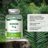 Boron Supplements | 5mg High Strength Boron Tablets | Sodium Borate | for Men & Women | 60 Vegan Tablets | Nature's Truth