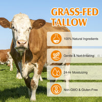 herlosfeel Whipped Beef Tallow Skin Care,120g Beef Tallow Moisturiser And Raw Honey Balm, 100% Organic Tallow Face Cream Grass Fed Butter, Beef Tallow For Skin-Deeply Nourishing For Face & Body Tallow Balm