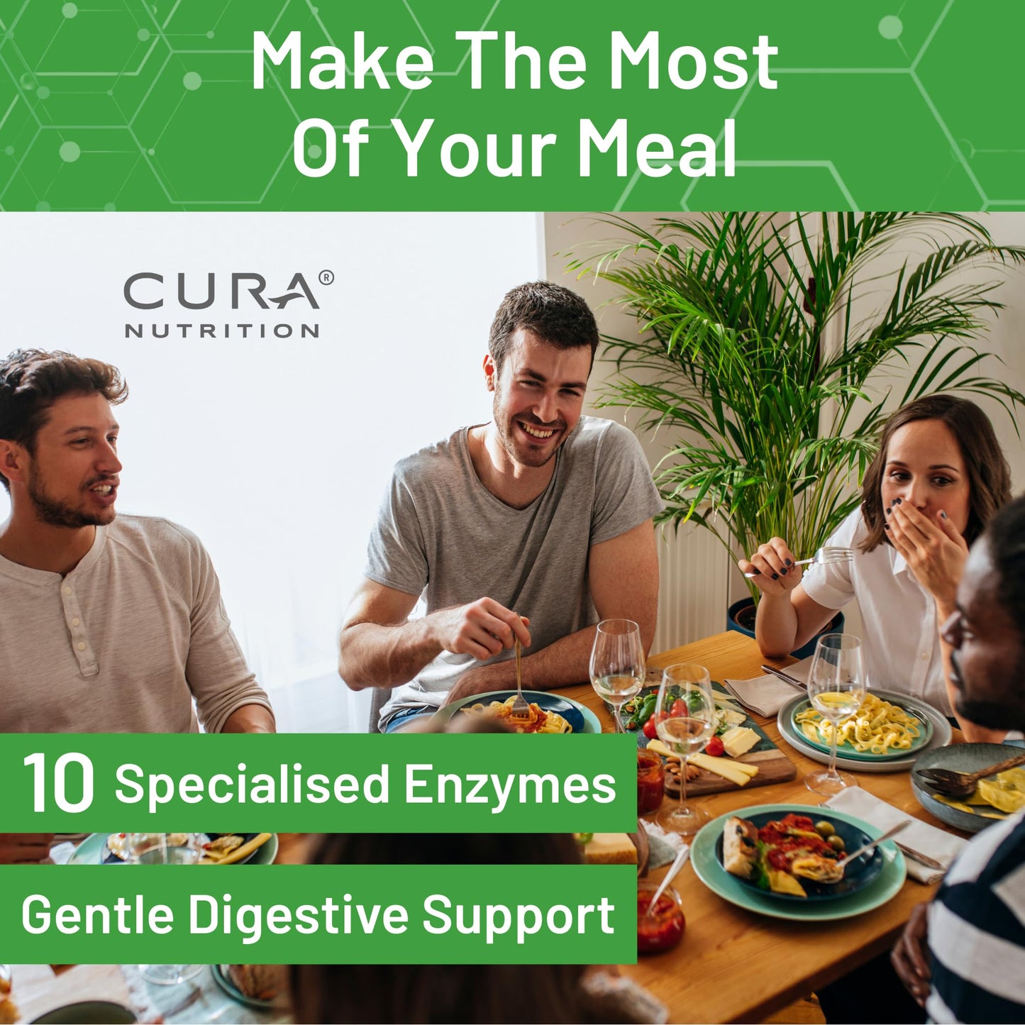 Cura Nutrition CURA NUTRITION CURAZYME Vital (90 Capsules) Digestive Enzymes Supplement for Gut Health Support, Basic Digest Formula for Bloating, Heartburn, Digestion Relief, Ideal for Sensitive Stomachs, Vegan