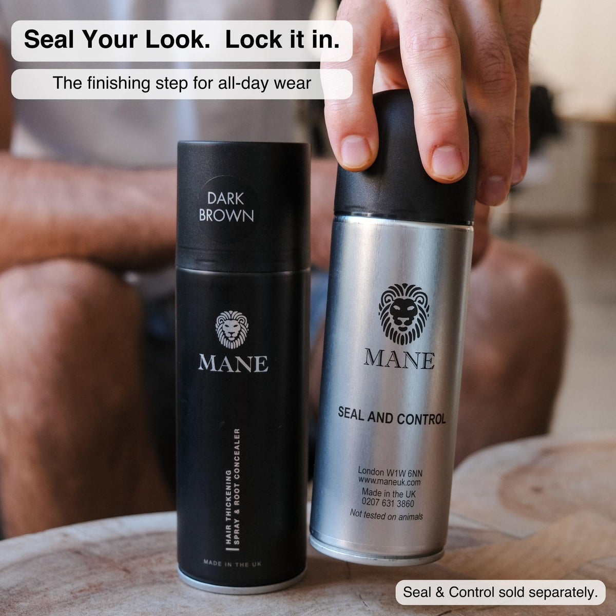 MANE Mane Micro-Mineral Hair Thickening Spray & Root Touch Up Spray, Instant Volume & Root Cover Up for Thinning or Fine Hair, Lightweight Buildable Coverage for Men & Women, Dark Brown, 200 ml
