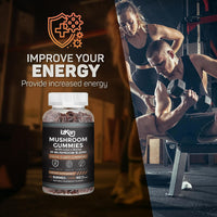 Izkan Mushroom Complex Gummies 3000mg - 10 Brain Health Mushrooms Gummies Supplement Promotes Focus, Memory, and Mood - 60 Count (Rasberry Flavor, Halal, Gluten-Free, Vegan) (1)