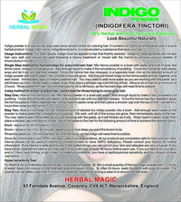 Herbal Magic's Organic Indigo Powder for Hair, USDA, Herbal Hair Dye, Natural Hair Mask/Color - Free from Fillers & Preservatives-100g