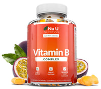 Vitamin B Complex Gummies for Adults & Kids - 90 Vegan Gummies - Vitamins B2, B3, B5, B6, B8, B9, B12, Zinc & Iodine - 3 Month Supply - Supports Energy Production