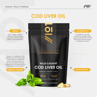 ALPHA01 Cod Liver Oil 1000mg – 60 Softgels – Wild-Caught & Cold-Pressed - Source of Omega-3 Fatty Acids – Rich in Vitamins A & D3 – Immune Health + Vision Support – 2 Months Supply by Alpha01