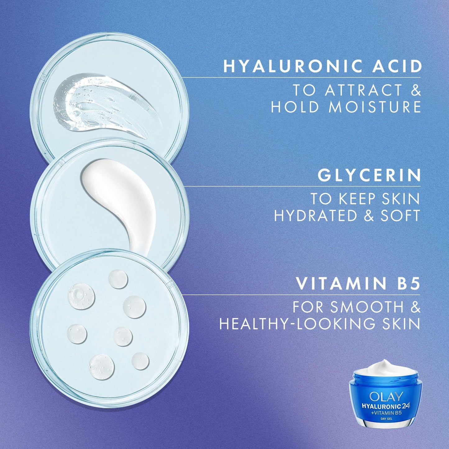 Olay Skincare Set: Hyaluronic Acid Face Moisturiser + Retinol 24 Night Cream, Skin Care for Women with Niacinamide, for Smooth & Hydrated Skin