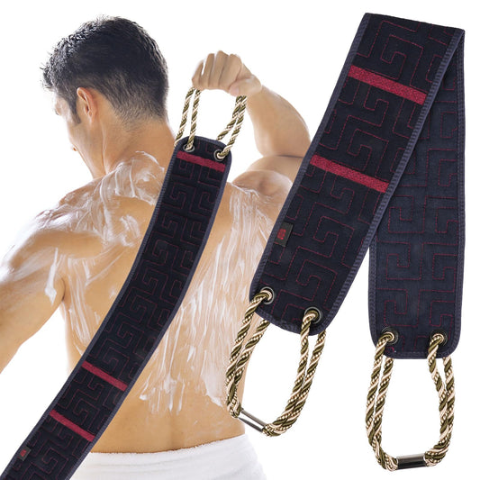Deepton Back Washers for Shower, 39 Inches Shower Back Scrubber with Handles, Double Side Body Exfoliator Bath Tool, Back Scrubber for Men & Women Scrub Your Body Deeply