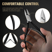 FERYES Ingrown Toenail Clippers Straight Blade Toe Nail Clippers for Thick Nails for Seniors, Stainless Steel Nail Clippers for Thick Toenails - Ultra-Slim 16mm Blade Fingernail Clippers