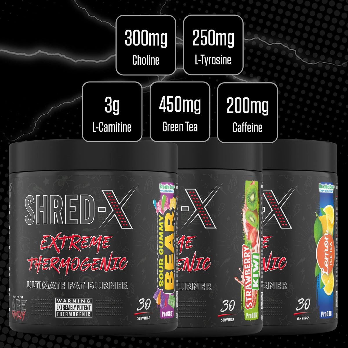 Applied Nutrition Shred X Fat Burner - ABE All Blak Everything Fat Burner, Thermo Weight Management (300g - 30 Servings) (Strawberry Kiwi)