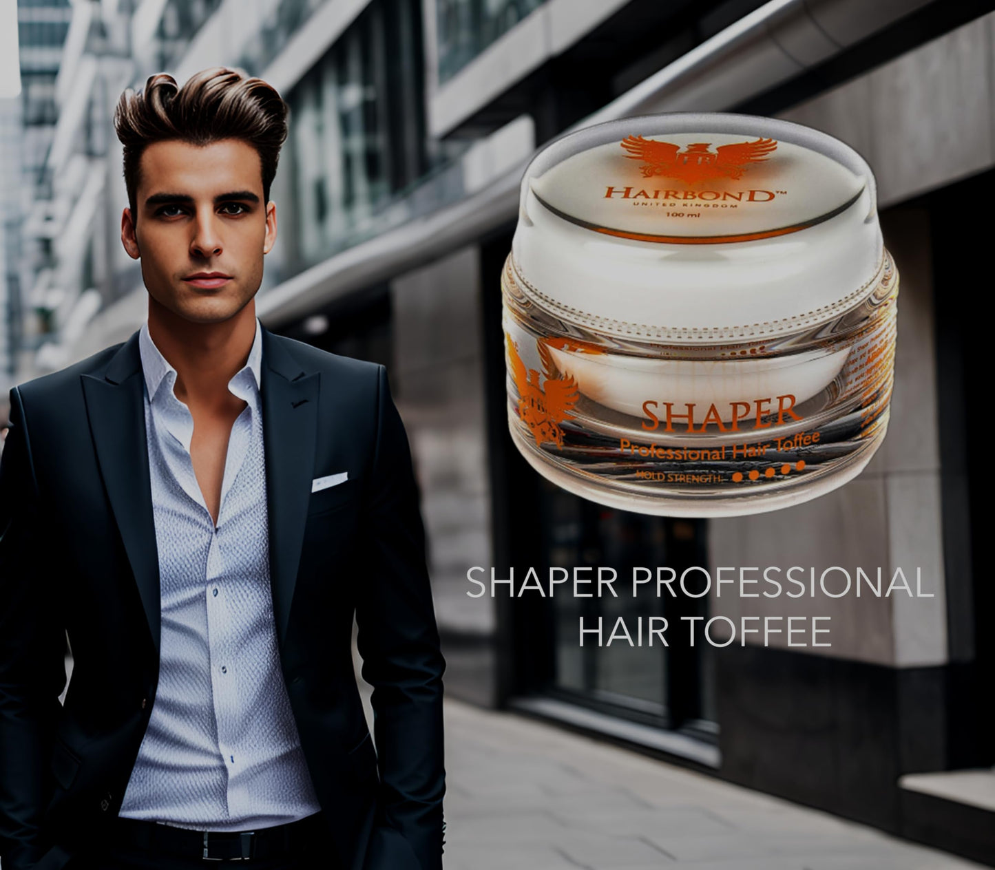 HB HAIRBOND UNITED KINGDOM Hairbond United Kingdom Shaper Professional Hair Toffee (100ml) mens premium hair wax STRONG HOLD and LOW SHINE
