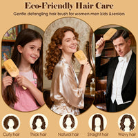 Sofmild Hair Brush, Eco-Friendly Natural Wooden Bamboo Paddle Hairbrush for Long Short Curly Thick Thin Hair for Men Women Kids, Massaging Scalp, Reducing Tangle & Hair Breakage, Promoting Hair Growth