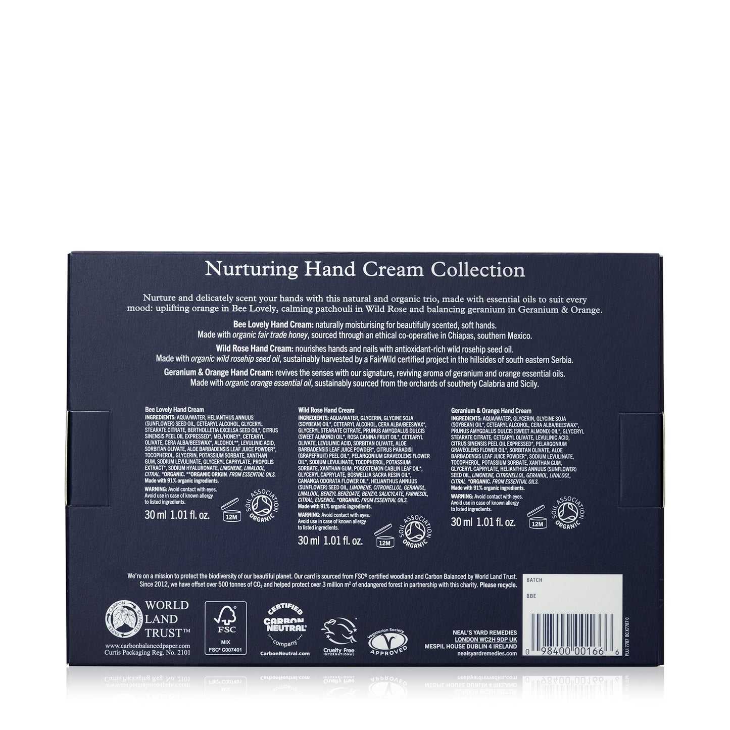 Neal's Yard Remedies Nurturing Handcare Collection, Moisturising & Hydrating Hand Cream, Gift Set, Pack of 3