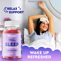 Vitgem Sleeping 60 Gummies for Adults UK - Natural Night Time Support with Magnesium, Ashwagandha & L-Theanine - Non-Drowsy Herbal Sleep Support - Vegan, Sugar Free Berry Flavour (2 Month Supply)