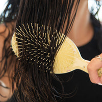 FRAMAR Framar No More Tangles Hairbrush - Detangle Hair Brush for Women, Men & Children, Detangler Hair Brush, Wet Detangle Hair Brush For Curly Hair - Floral Yellow