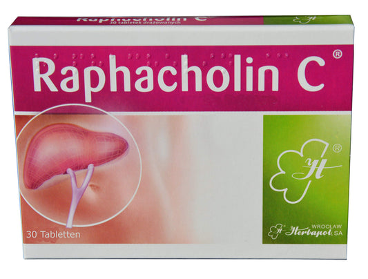 Herbagarten Raphacholin C, 30 Tabl., for Normal Bile Flow and Release, Fat Digestion, Emptying, Relieves Biliary Tract, Gallbladder, Galle, Liver, Stimulate Digestion, Bloating, Digestive Aid