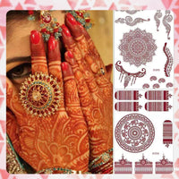 Bettinay 9PCS Mehndi Stickers for Hands, Women Girls Temporary Henna stencils sticker