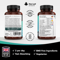 NEW LEAF PRODUCTS Calcium Magnesium Zinc and Vitamin D Supplement - 120 High Strength Tablets Supplement with Magnesium Vitamin D, Zinc Tablets Complex Made in The UK by New Leaf