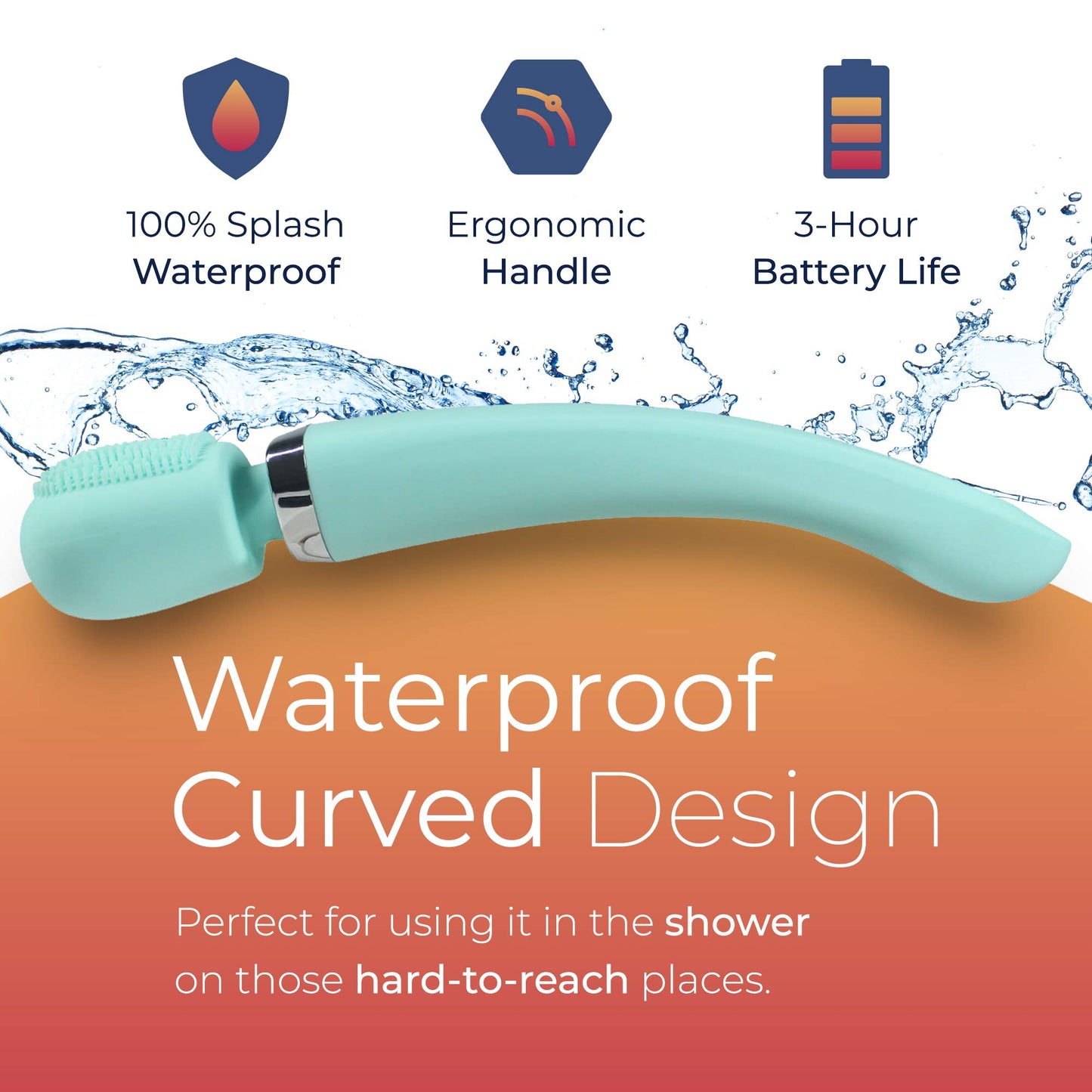 Yarosi Wireless Curve Brush Therapeutic Device Waterproof Version - 8 Powerful Speeds and 20 Patterns - for Muscle Aches and Sports Recovery - Rechargeable - Travel Friendly - Green