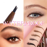 HQDA Magic Liquid Eyebrow Pen & Brow-Fection Angled Brush Eyebrow Pencil – Waterproof, Long-Lasting for Natural-Looking Full Brows (# 04)