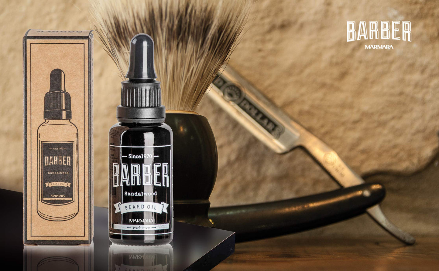 barber marmara Barber Marmara Beard Oil 30 ml Beard Oil for Daily Beard Care from 3 Day Beard to Full Beard Sandalwood Beard Care Oil Men Extra Shine and Smoothness Beard Oil Men