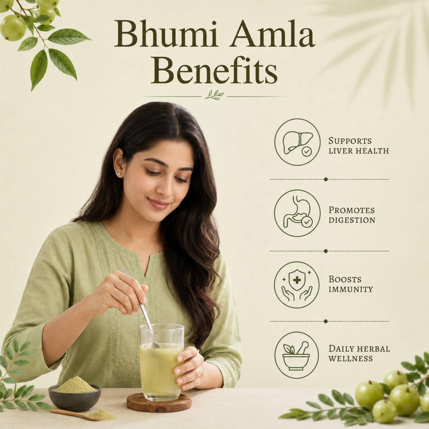 SVATV Herbal Bhumi Amla Powder (Phyllanthus Niruri) Chanca Piedra Herb | Antioxidant - 227g, 8oz, 0.5 Lbs