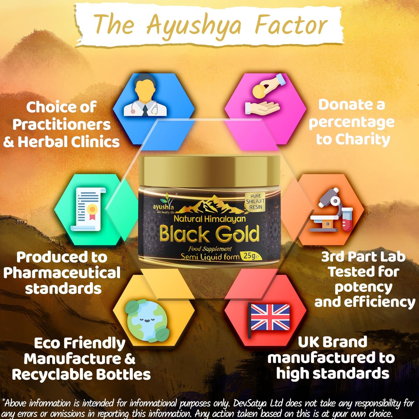 Ayushya Black Gold Pure Himalayan Shilajit Resin - Plant Derived Fulvic Minerals Immune Support - 25 grm/ml
