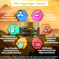 Ayushya Black Gold Pure Himalayan Shilajit Resin - Plant Derived Fulvic Minerals Immune Support - 25 grm/ml