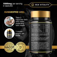 Shilajit SeaMoss and Lions Mane Capsules - 60 High-Strength Vegetable Capsules, 1600mg per Serving, Pure Shilajit, Natural Sea Moss, and Lion's Mane for Enhanced Cognitive and Physical Health