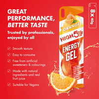 HIGH5 Energy Gel Pack - Running Gel for Quick Energy Release - Natural Fruit Juice & Caffeine-Free - On-the-Go Sports Nutrition for Runners, Cyclists & Endurance Training (Assorted Flavours, 8 x 40g)