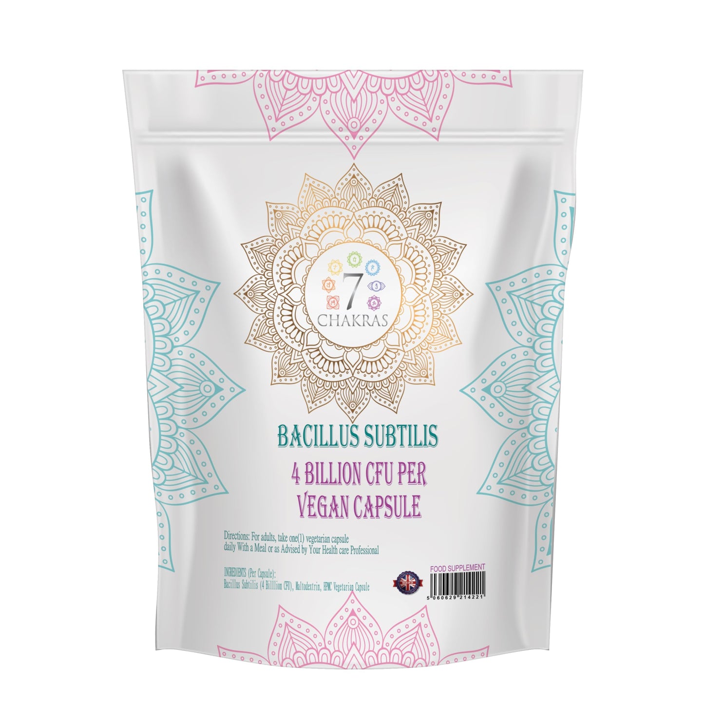 Herb-ology.co.uk Nature's Technology 7C Bacillus Subtilis | 60 High Strength Probiotic Supplements - 4 Billion CFU Bacillus Subtilis per Capsule | Spore Probiotics | Non-GMO, Gluten & Allergen Free | Manufactured in The UK