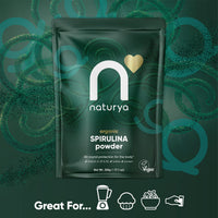 Naturya Organic Spirulina Powder 200g - Superfood Supplement for Energy, Immunity, & Detox – 100% Natural, Nutrient-Rich with High Protein & Iron, Non-GMO, Vegan-Friendly - Resealable Pack