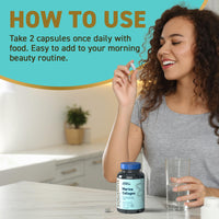 Applied Nutrition - Solutions - Marine Collagen - High Strength Type I Hydrolysed Collagen Capsules - Skin, Hair, Nail & Joint Support - 60 Capsules - 30 Servings