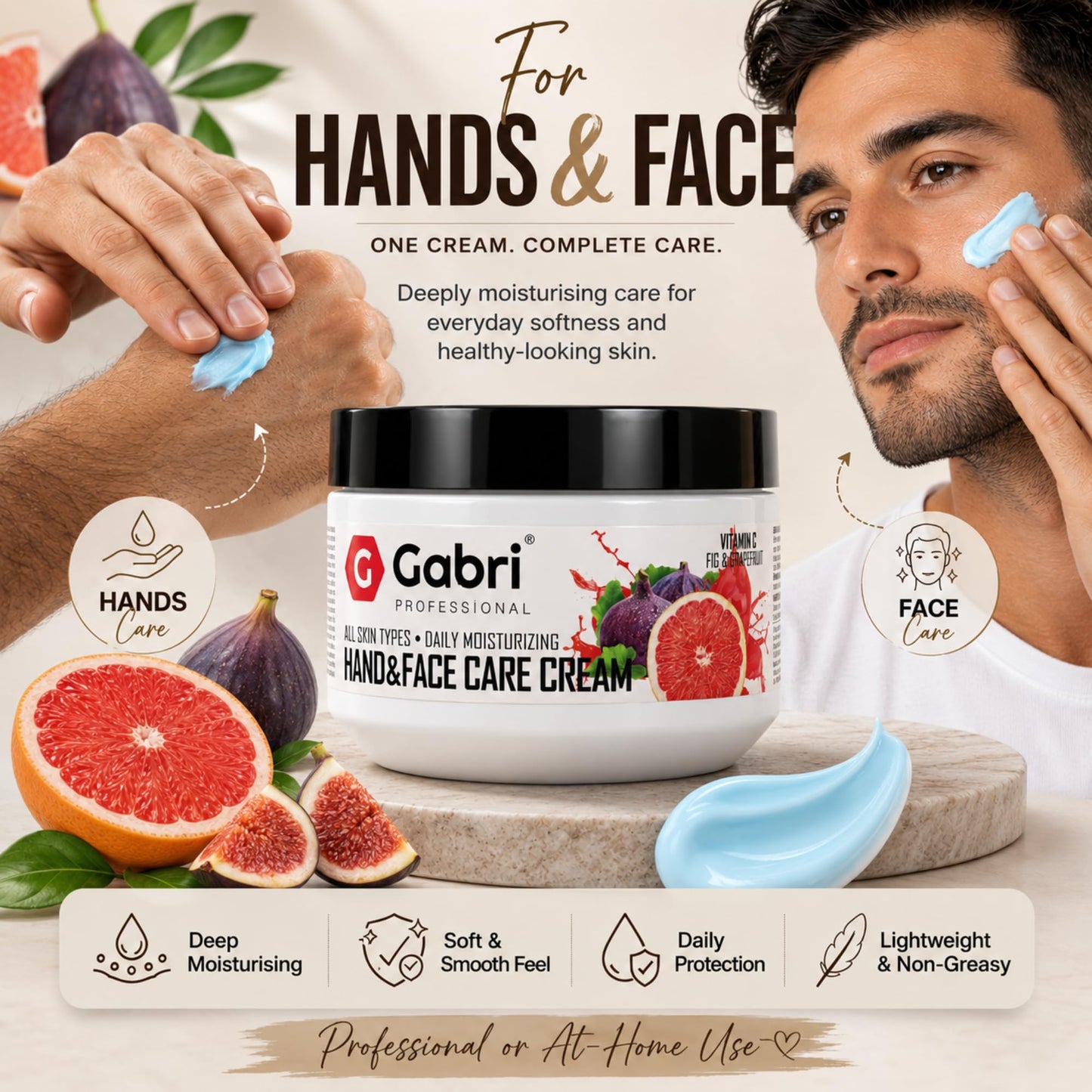 G Gabri Gabri Hand & Face Care Cream 2in1 300ml | Instantly Boosts Moisture Levels, Creates a Protective Layer & Prevents Moisture Loss | Daily Moisturising for All Skin Types
