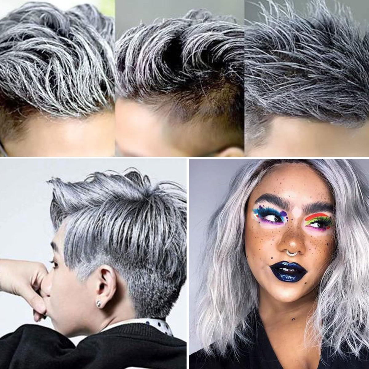 HTRUIYATY Temporary White Hair Colour Wax Natural Washable Instant Hair Color Pomades Mud for Kids Adult Cosplay Halloween Party