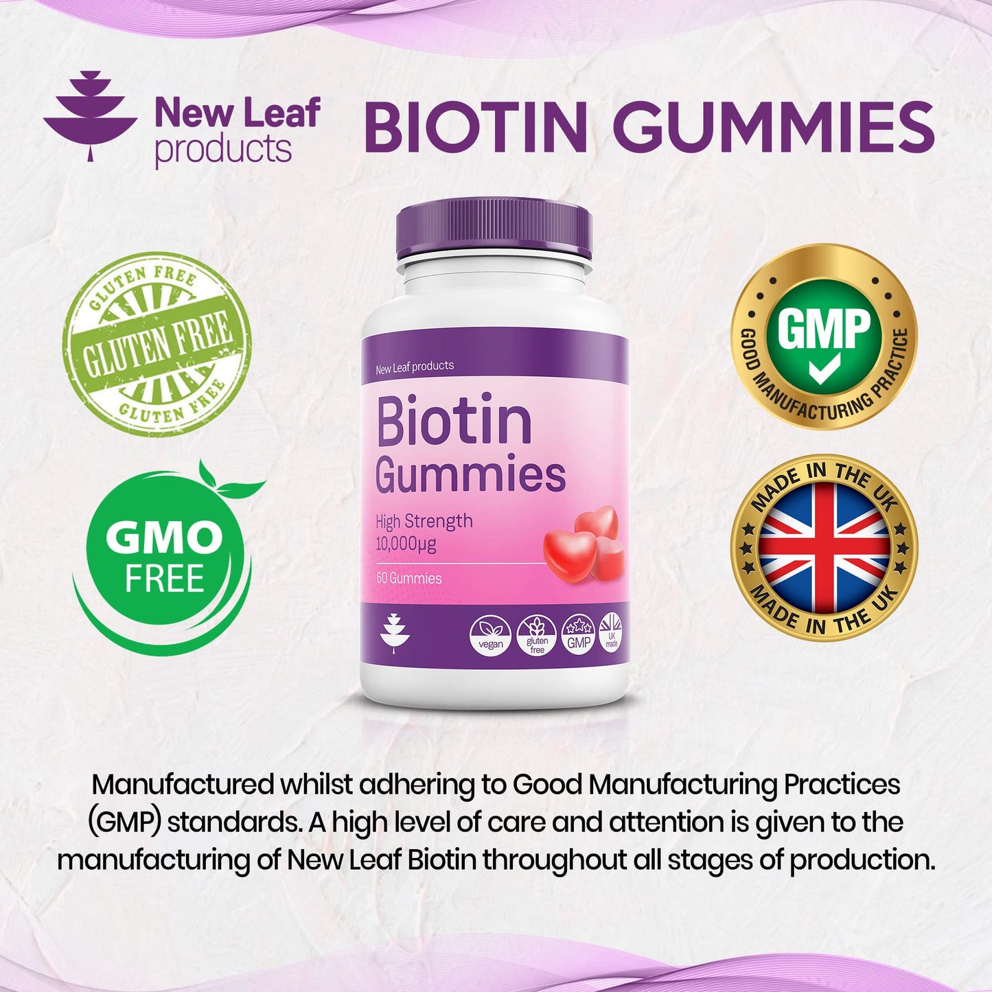 Biotin Gummies 10,000mcg Skin Nails & Hair Vitamins - Chewable Beauty Vitamins For Hair Growth High Strength Hair Gummy's Vitamins For Women & Men - Vegan Hair Vitamins For Growth And Hair Loss