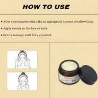 LaluluTek Grass-Fed Tallow Balm for Face & Body - Deeply Nourishing Moisturizer with Beef Tallow, Ideal for Dry Skin Care