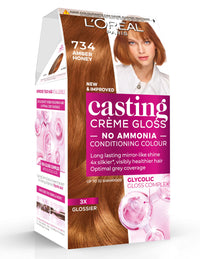 L'Oreal Paris L'Oréal Paris Casting Crème Gloss, Semi-Permanent Hair Dye, Radiant & Natural Colour, No-ammonia, Semi-Permanent Hair Colour Lasts 32 Washes, Shade: 734 Amber Honey