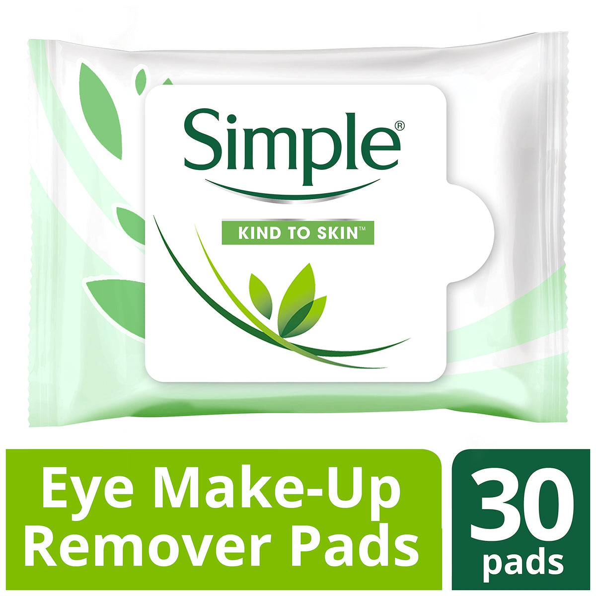 Simple Kind to Skin Eye Make-Up Remover With No Harsh Chemicals Pads to Remove Make-Up, Even Waterproof Mascara 30 Pieces