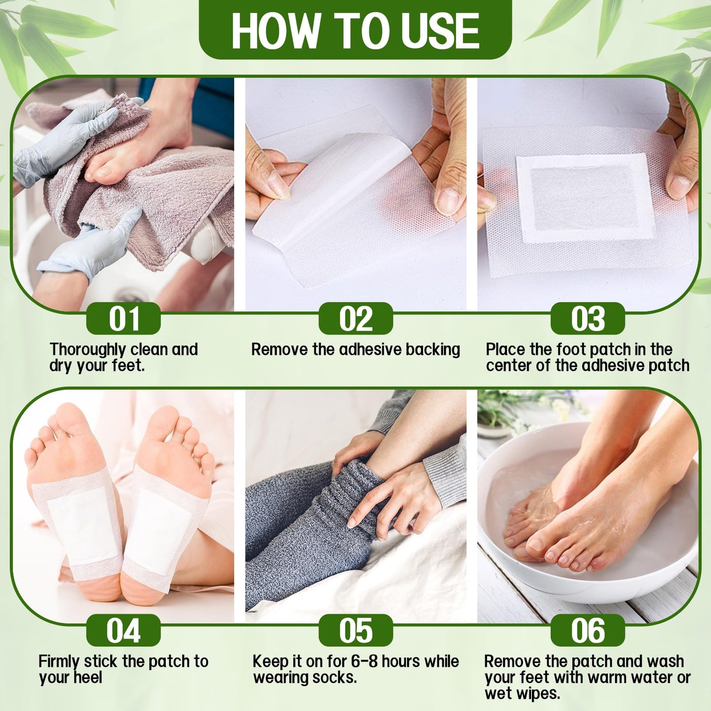 COLEESON 24 Pcs Detox Foot Pads, Detox Foot Patches, Foot Detox Pads to Remove Toxins, for Improve Sleep Quality, Stress Relief and Boost Circulation, Natural Cleansing Foot Pads