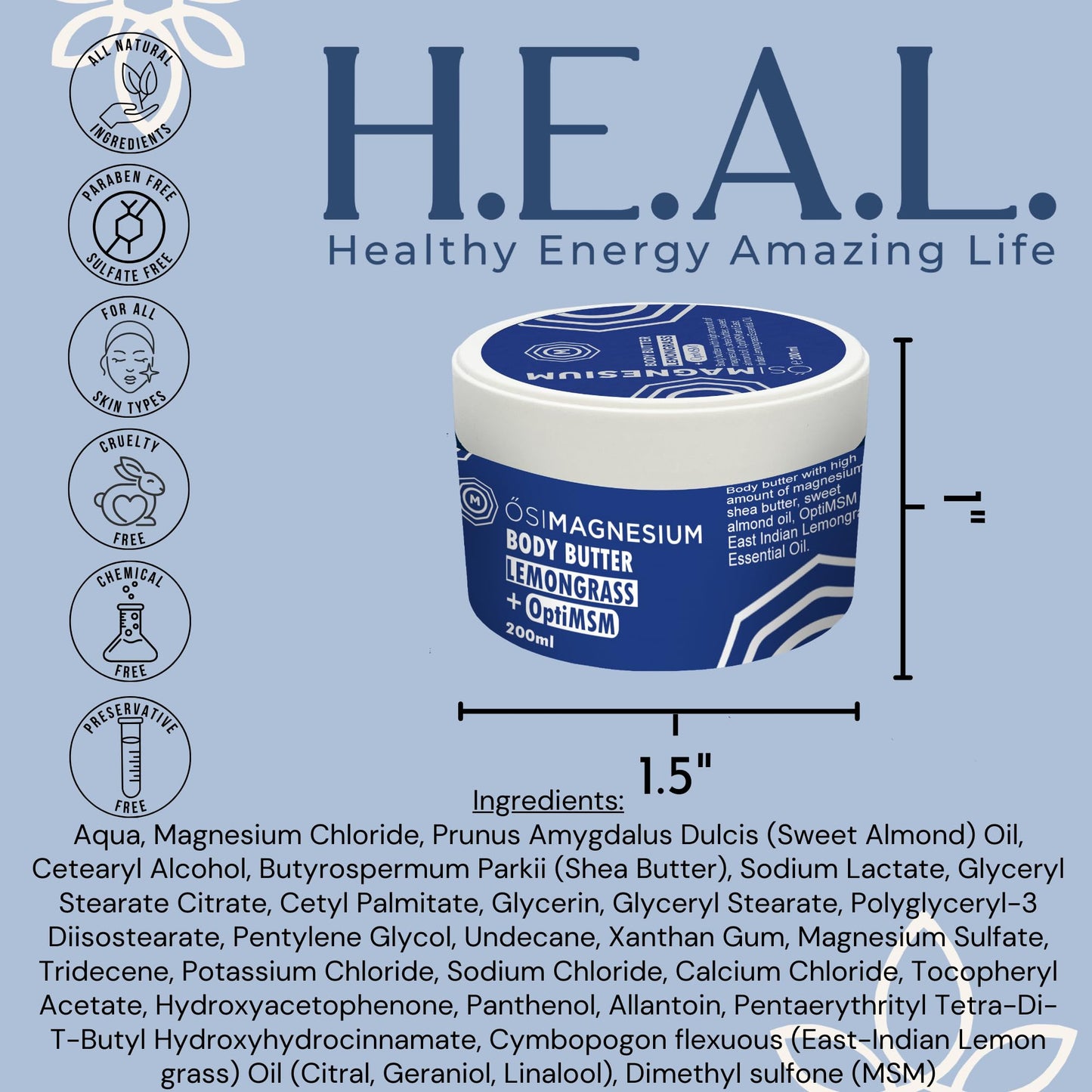 Osimagnesium Magnesium and OptiMSM Body Butter, 0.2369 kg