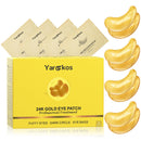 MIFANYO 32 Pairs 24K Gold Under Eye Patches, Golden Eye Masks, Hydrating Undereye Pads for Dark Circles Anti Wrinkles Puffy Eyes, Puffiness Eye Bags Eyes Gel Pads, Women Men Travel Skincare Set