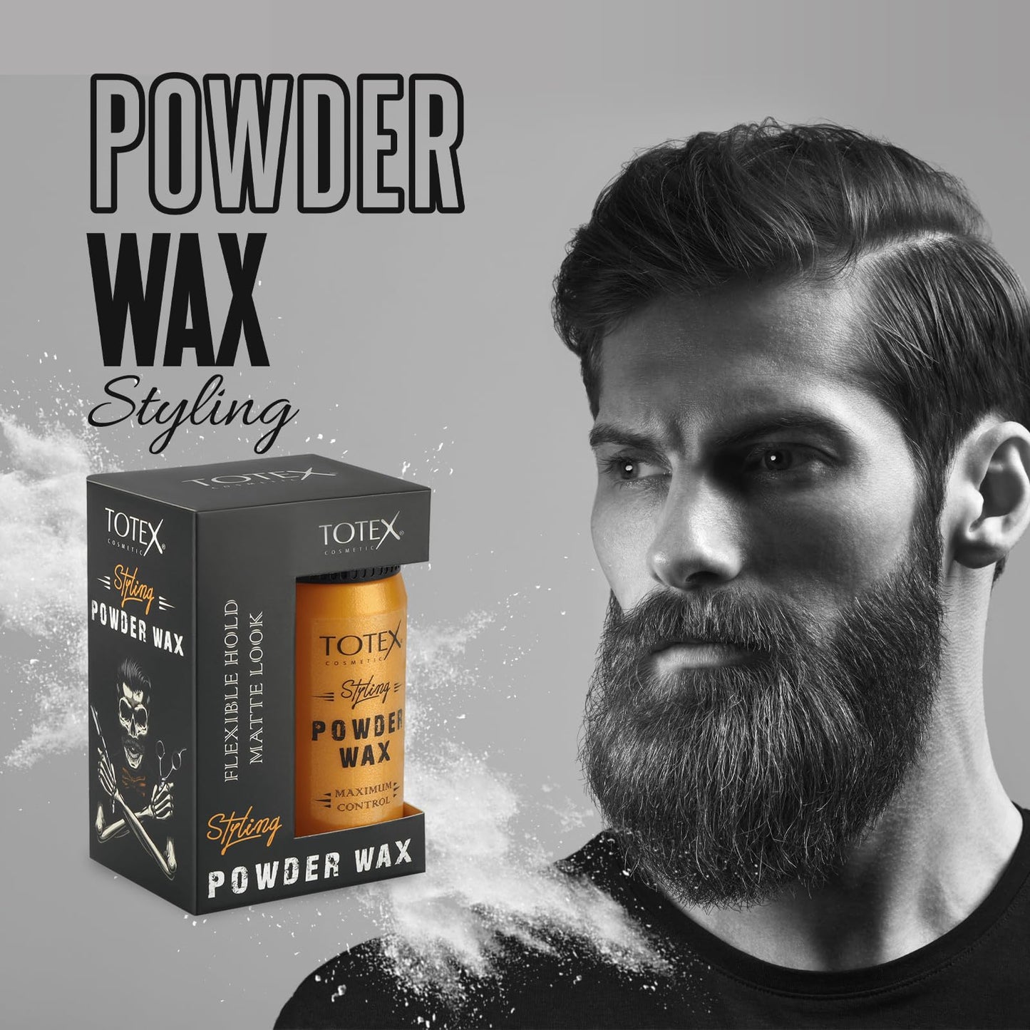 Totex Hair Styling Powder Wax 20g | Volumizing Texturising Dust | Flexible Hold, Matte Finish | Thickening Powder for Men & Women | Maximum Control, Lightweight Styling, Professional Barber Use