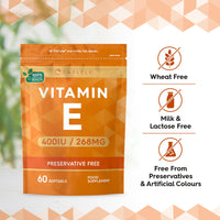 Vitamin E Capsules 400iu | 60 Count | Vitamin E as DL-Alpha Tocopheryl Acetate | No Artificial Preservatives | by Carlyle