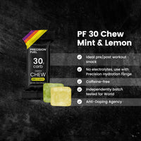 Precision Hydration Precision Fuel PF30 Energy Chews - Carb, Lightweight Snack for Endurance Sports, 30g Carbs per Serving, Ideal for Running & Cycling, No Artificial Ingredients - Mint & Lemon Flavour (15 x 34g Chews)